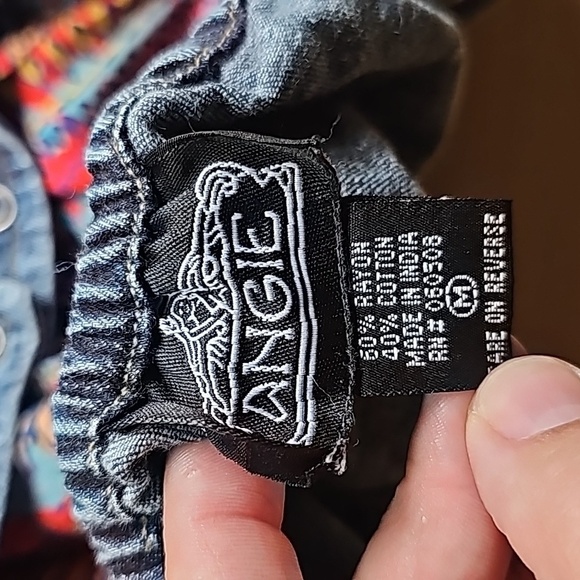 MED Angie geometric studded denim Jean midi dress - Picture 12 of 12